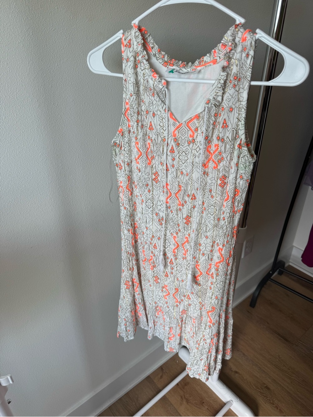 LAPOGEE DRESS WOMENS SIZE S 100% RAYON AZTEC DESIGN